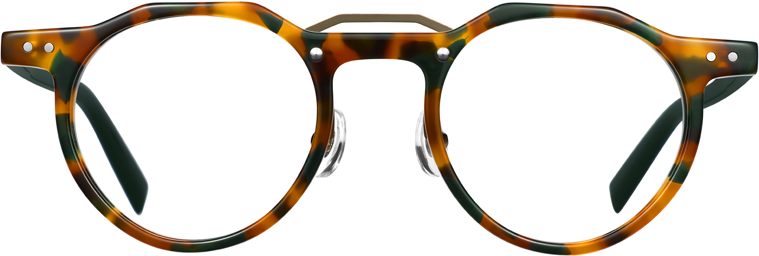 Fytoo Geometric Round Tortoiseshell Acetate Full Rim Eyeglasses — Frame Only