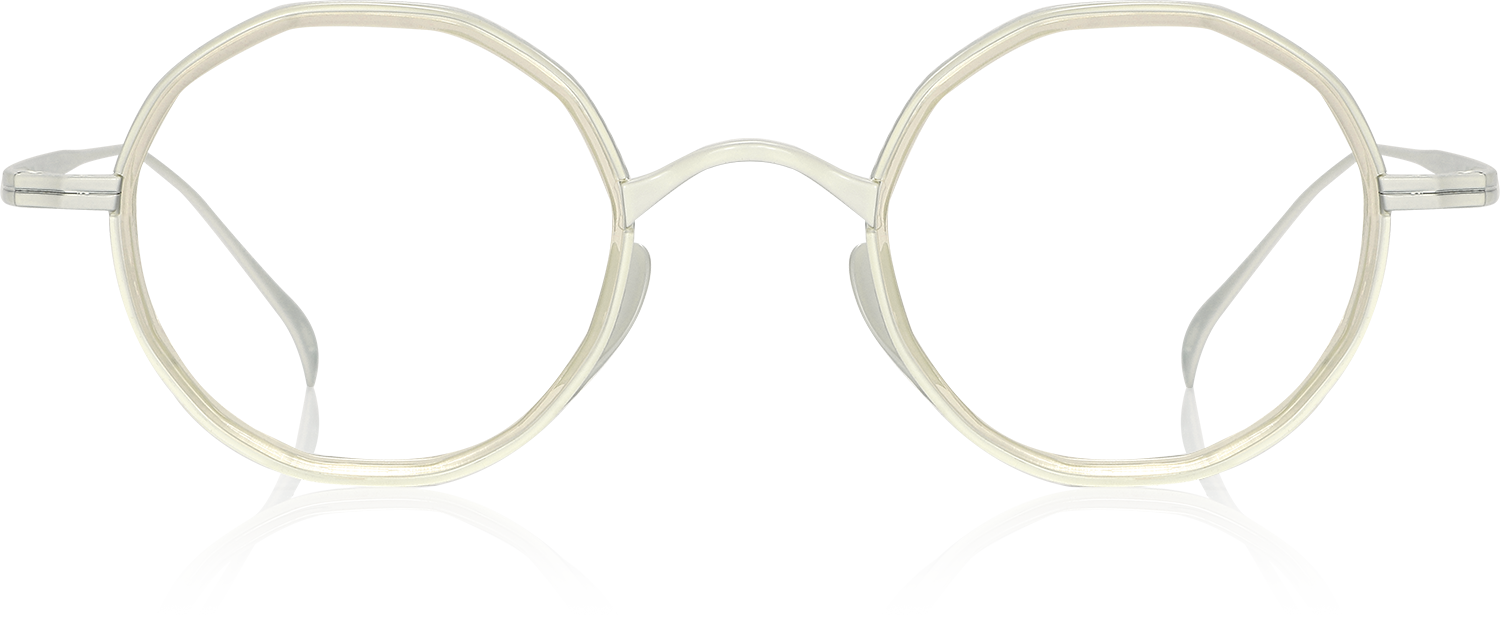 Fytoo Round White Acetate Titanium Full Rim Eyeglasses