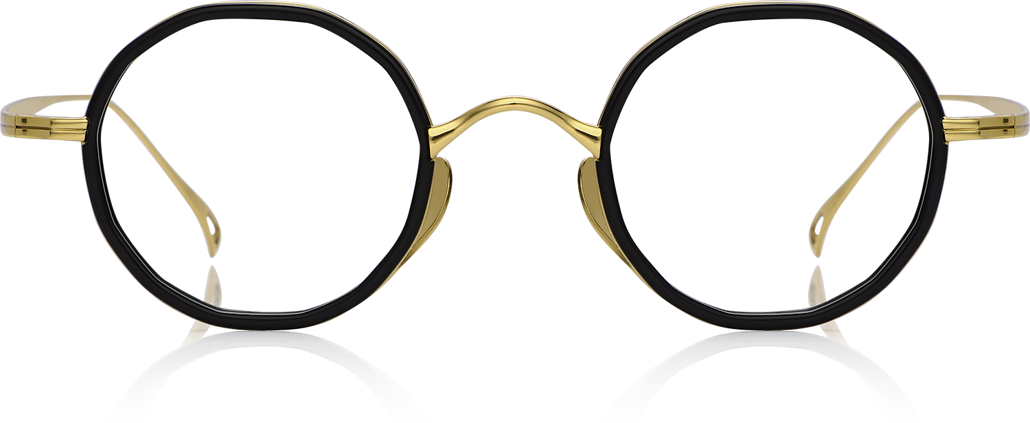 Fytoo Round Black Acetate Titanium Full Rim Eyeglasses