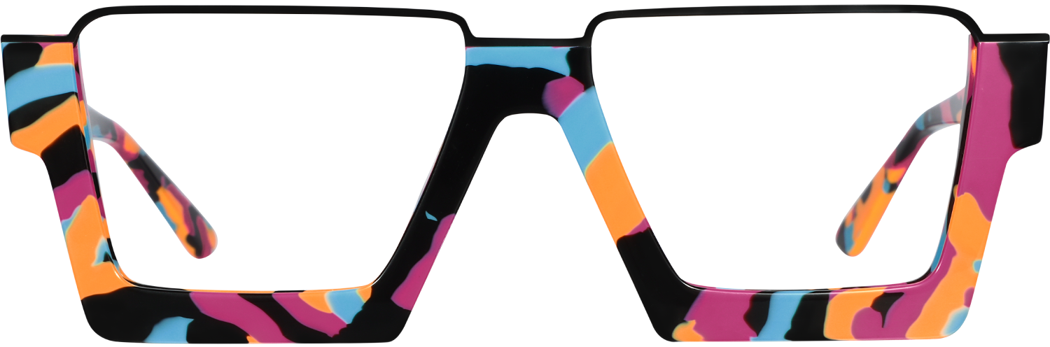 Fytoo Geometric Multicolour Acetate Full Rim Eyeglasses — Frame Only