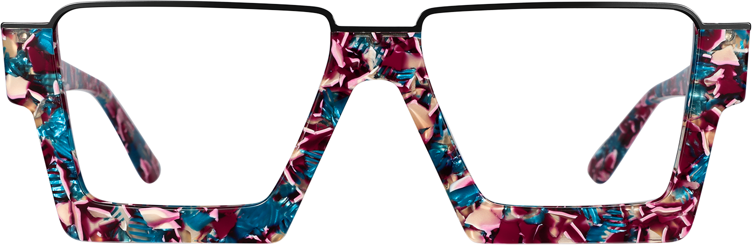 Fytoo Geometric Tortoiseshell Acetate Full Rim Eyeglasses