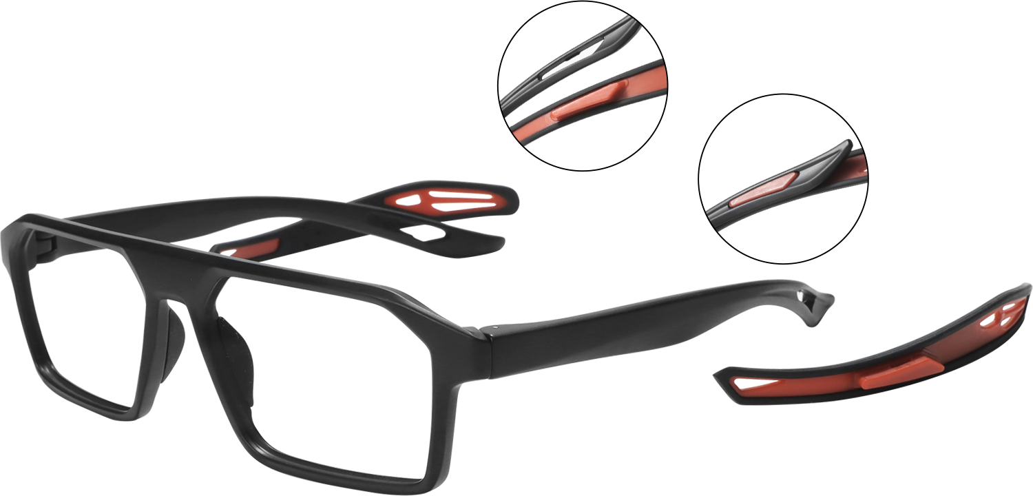 cherwin Geometric Red Sports Glasses Fytoo Optical