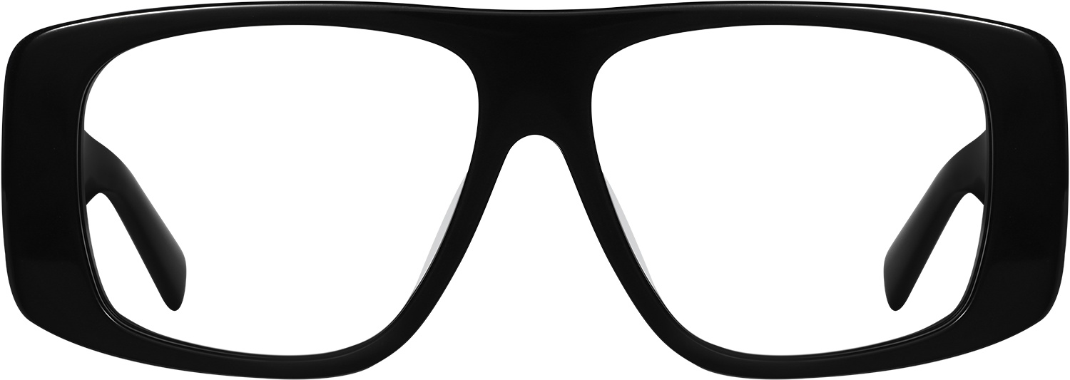Fytoo Geometric Black Acetate Full Rim Eyeglasses — Frame Only