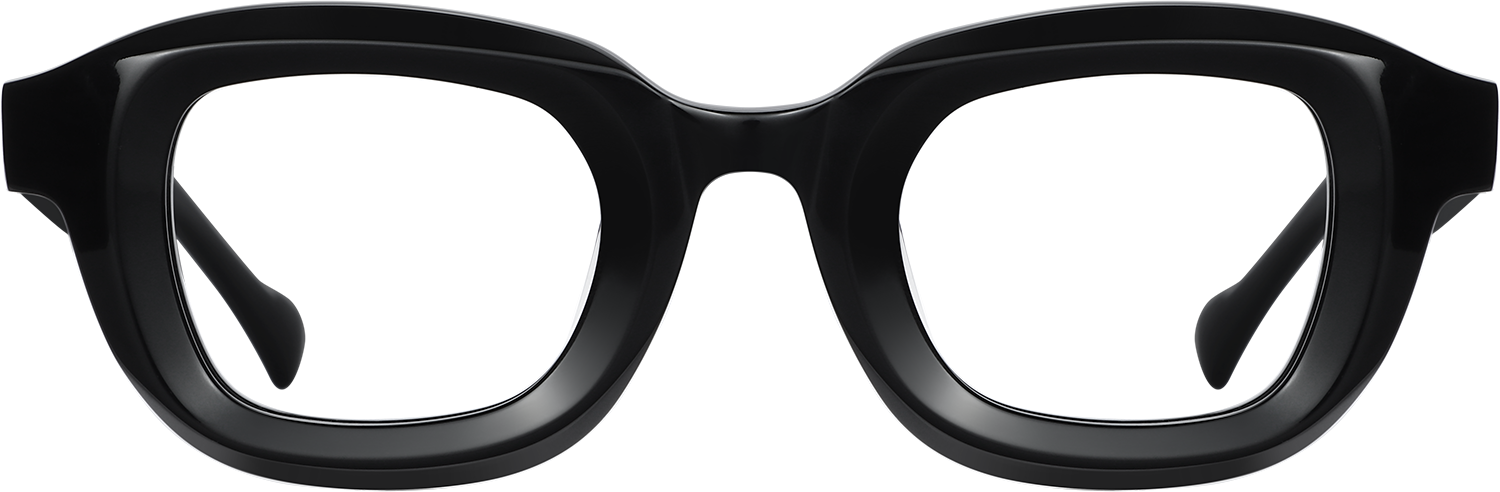 Square Black Acetate Full Rim Eyeglasses