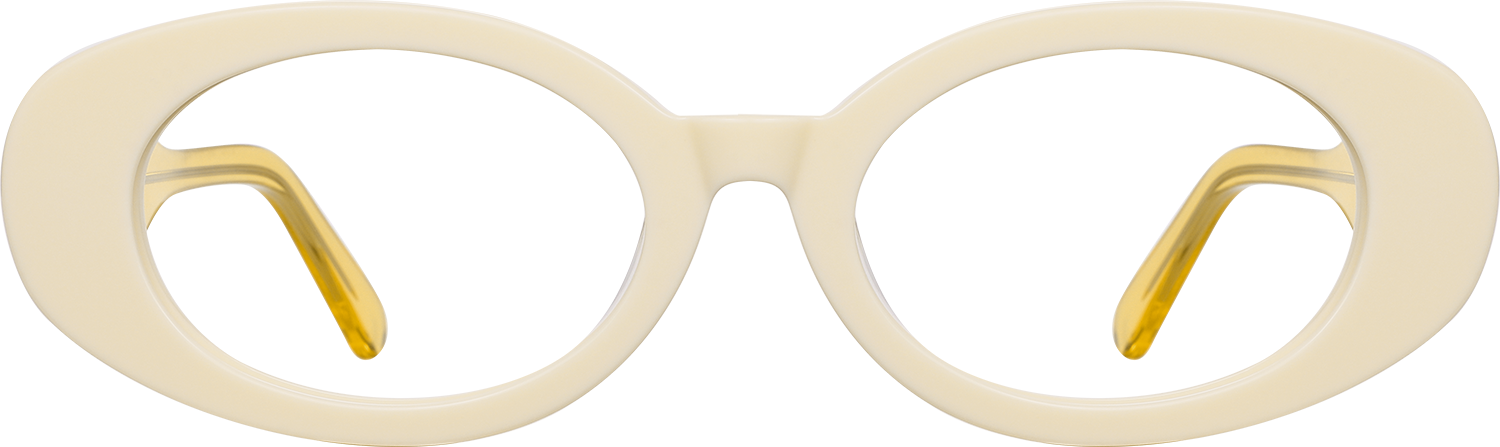 Fytoo Oval White Acetate Full Rim Eyeglasses — Frame Only