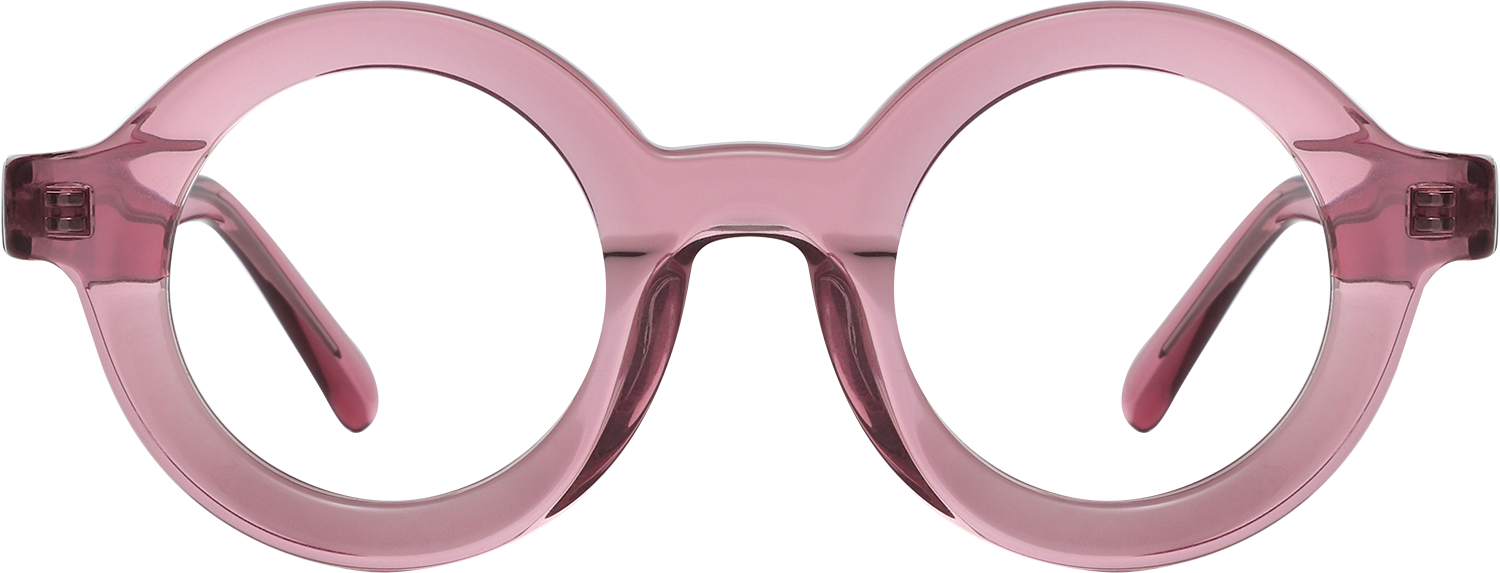 Fytoo Round Pink Acetate Full Rim Eyeglasses
