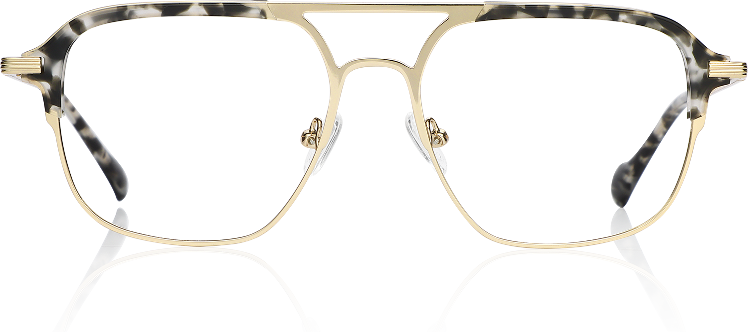 Fytoo Aviator Two Tone Acetate Metal Full Rim Eyeglasses