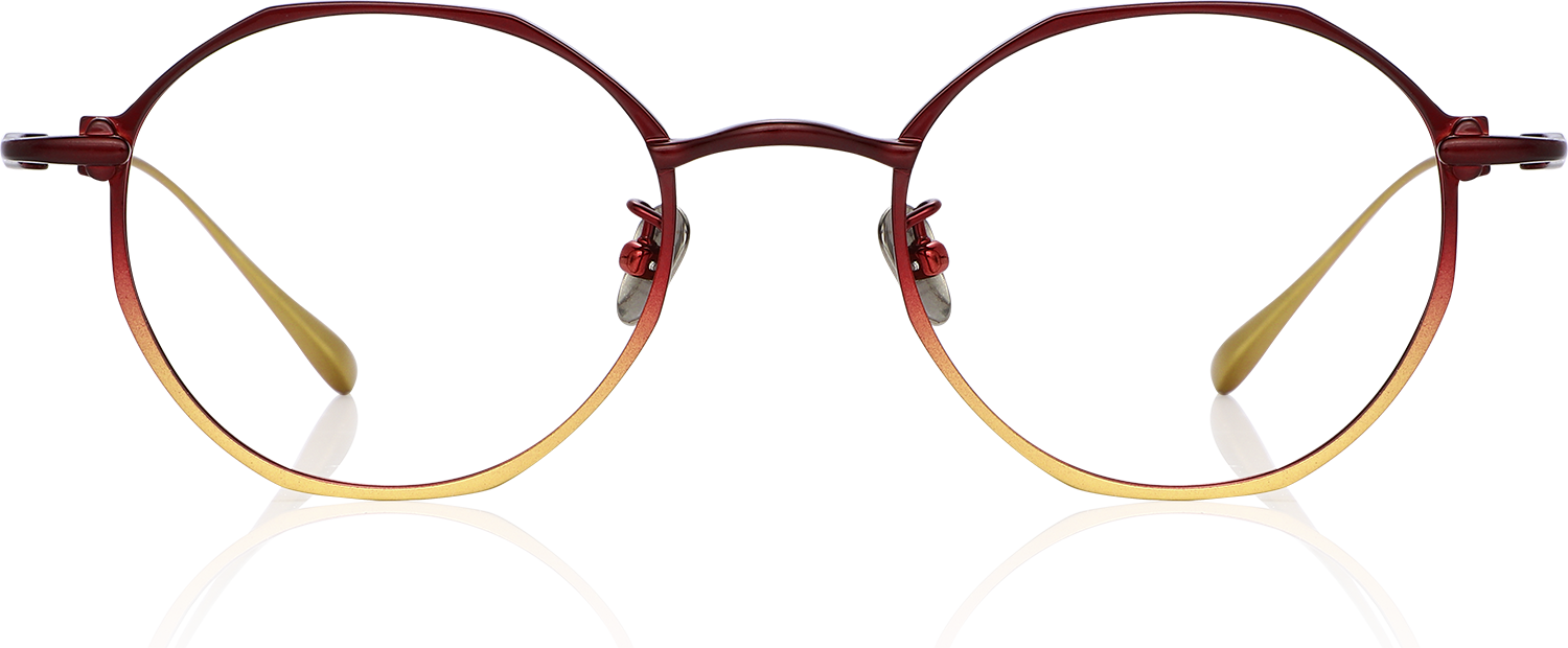 Fytoo Round Two Tone Titanium Full Rim Eyeglasses