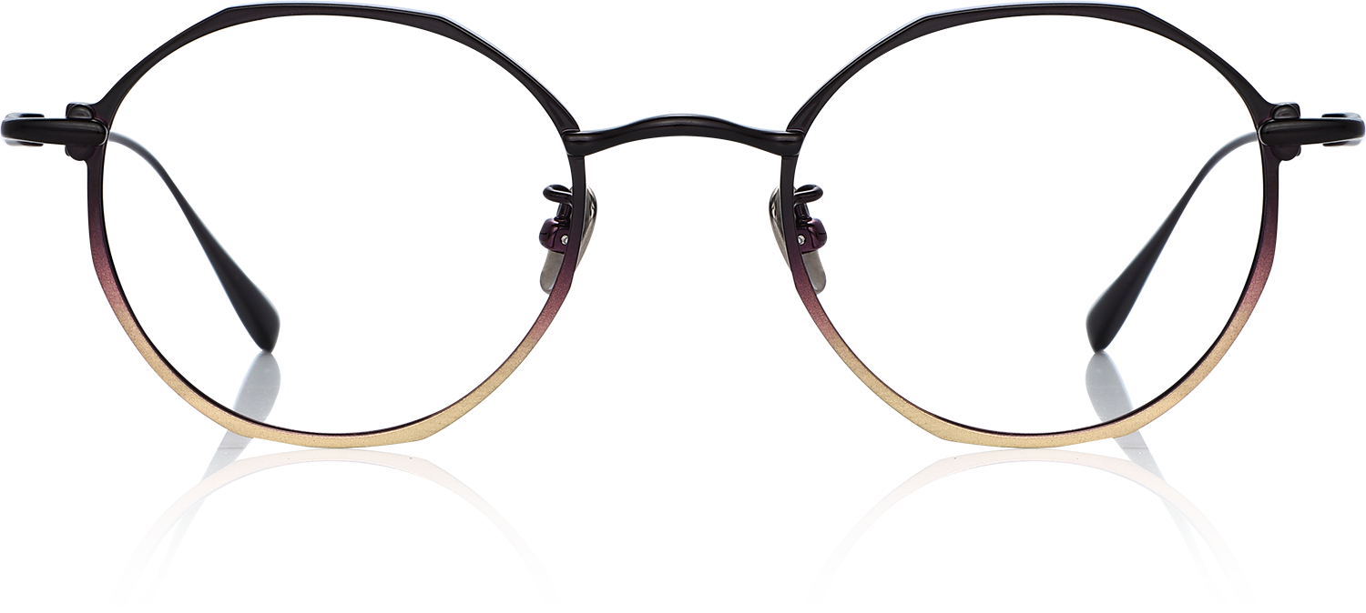 Fytoo Round Two Tone Titanium Full Rim Eyeglasses