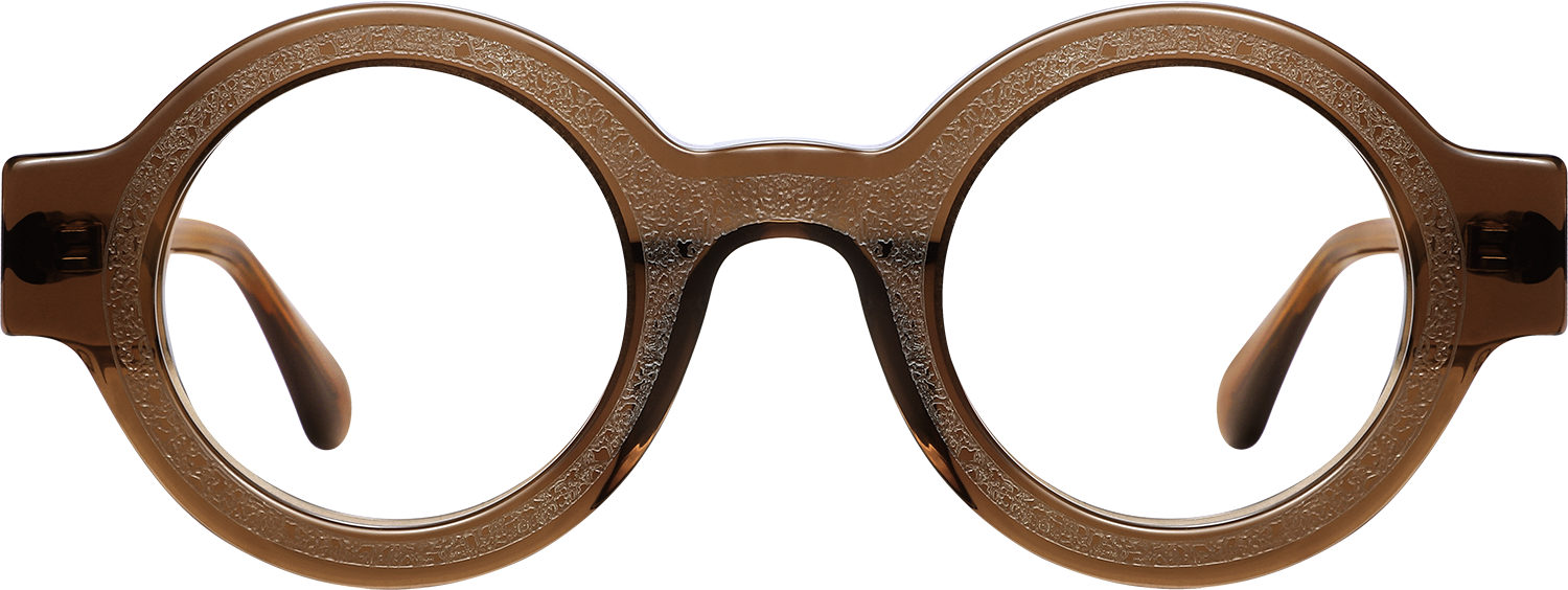 Fytoo Round Brown Acetate Full Rim Eyeglasses