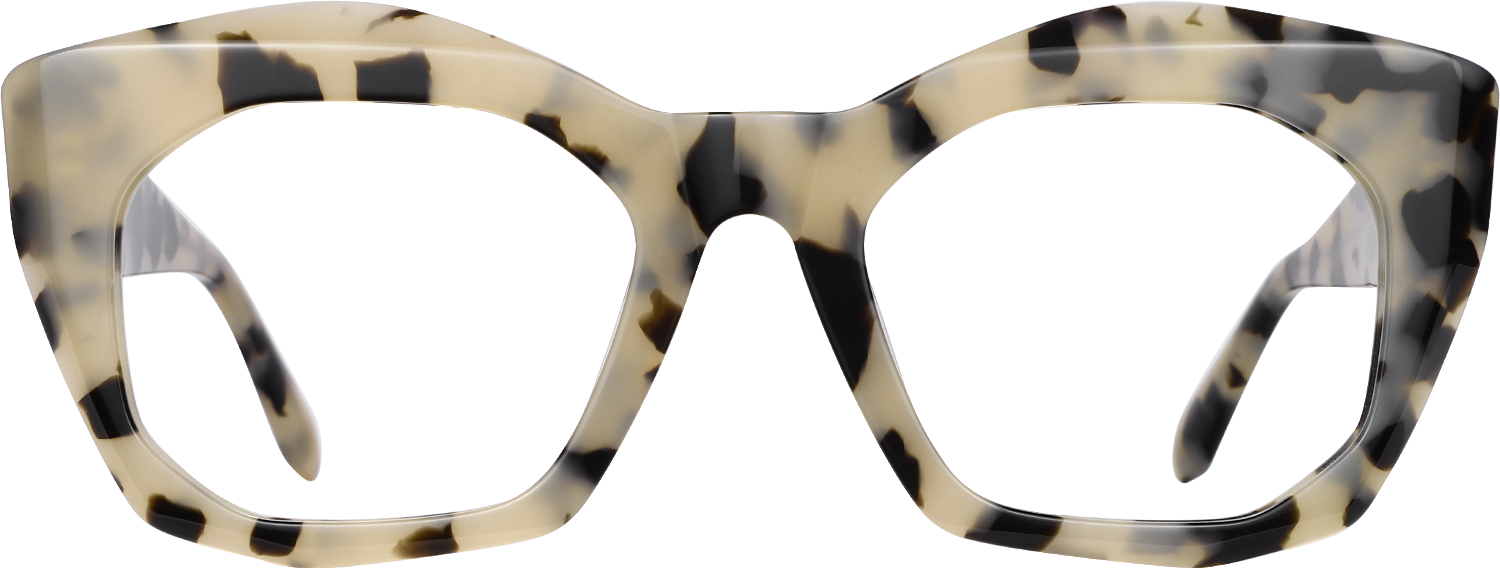 Fytoo Geometric Tortoiseshell Acetate Full Rim Eyeglasses-image-FT1736-02