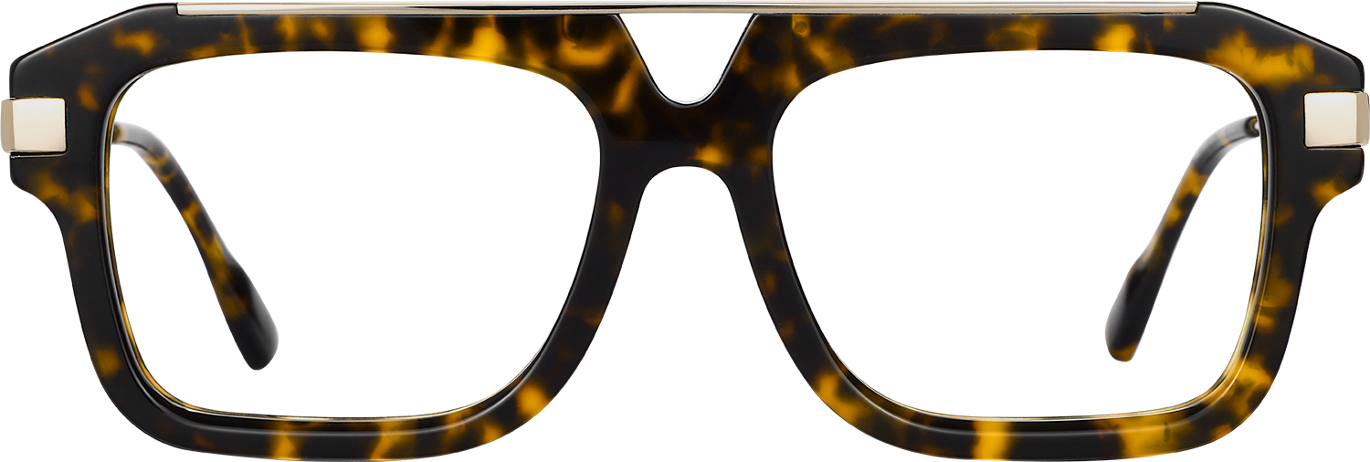 Fytoo Aviator Tortoiseshell Acetate Metal Full Rim Eyeglasses-image-FT1819-01