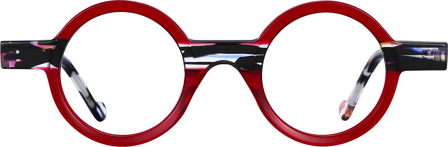 Fytoo Round Red Acetate Full Rim Eyeglasses-image-FT182191-01