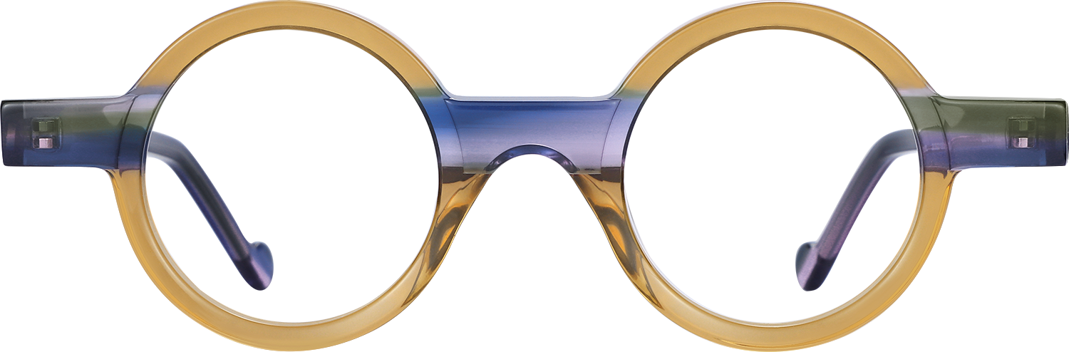 Fytoo Round Orange Acetate Full Rim Eyeglasses-image-FT182191-02