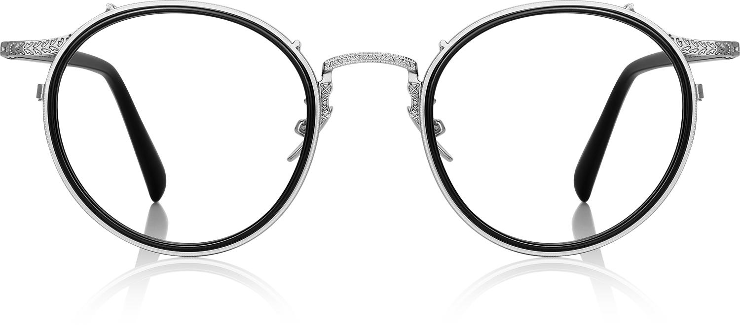 Fytoo Round Black Acetate Titanium Full Rim Eyeglasses-image-FT1836-01