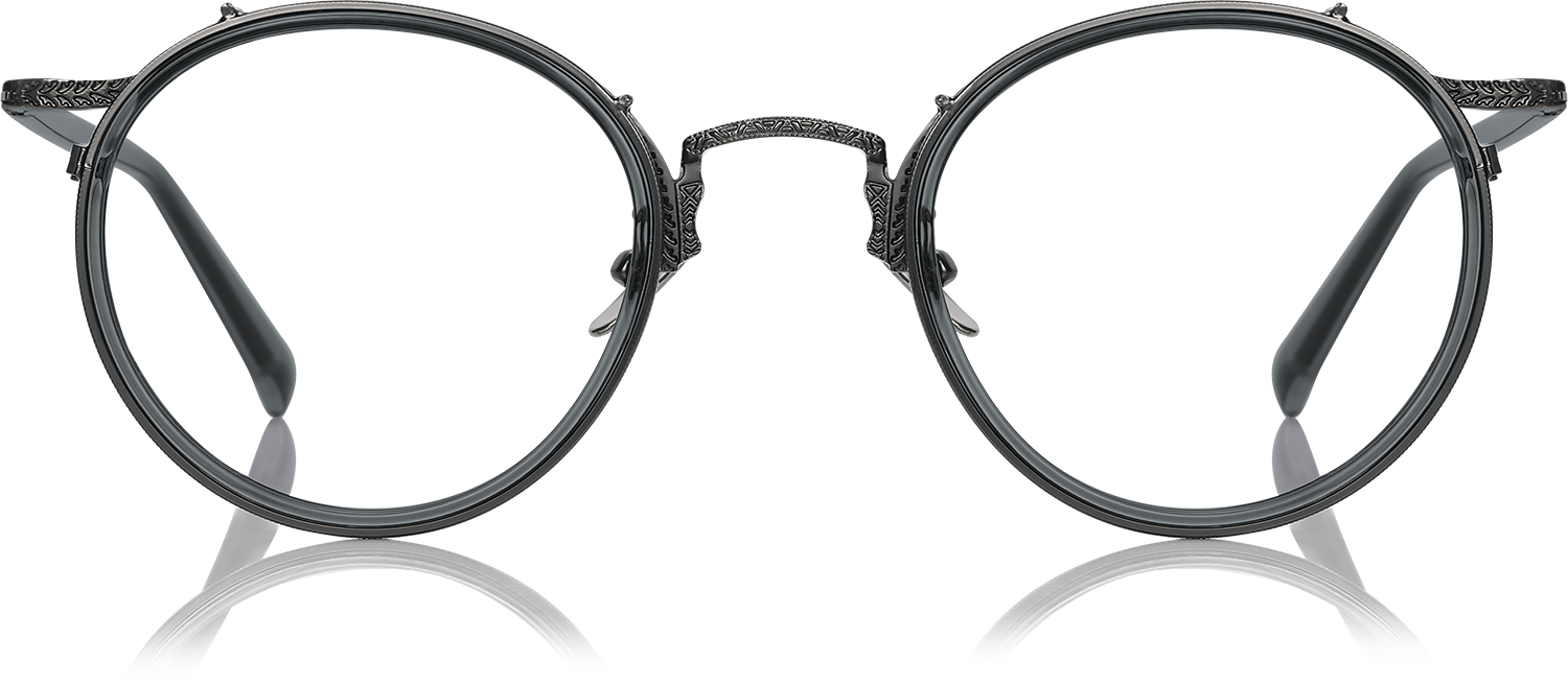 Fytoo Round Grey Acetate Titanium Full Rim Eyeglasses-image-FT1836-04