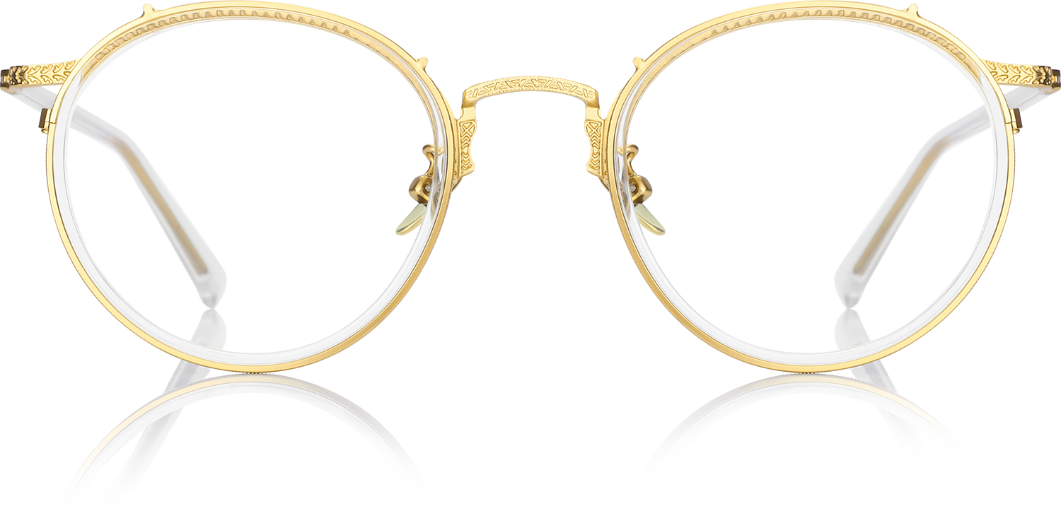 Fytoo Round Golden Acetate Titanium Full Rim Eyeglasses-image-FT1836-05