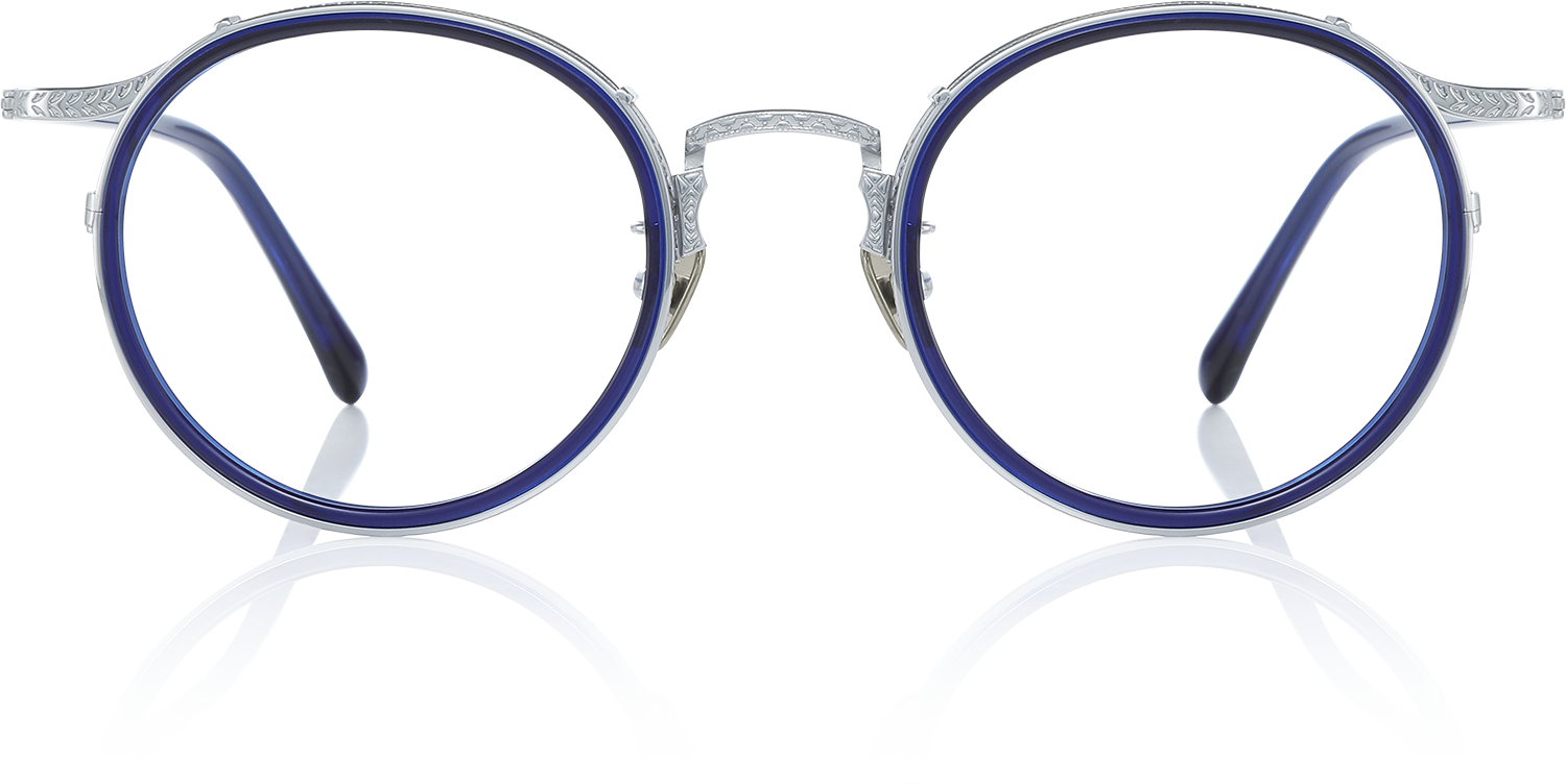 Fytoo Round Blue Acetate Titanium Full Rim Eyeglasses-image-FT1836-09