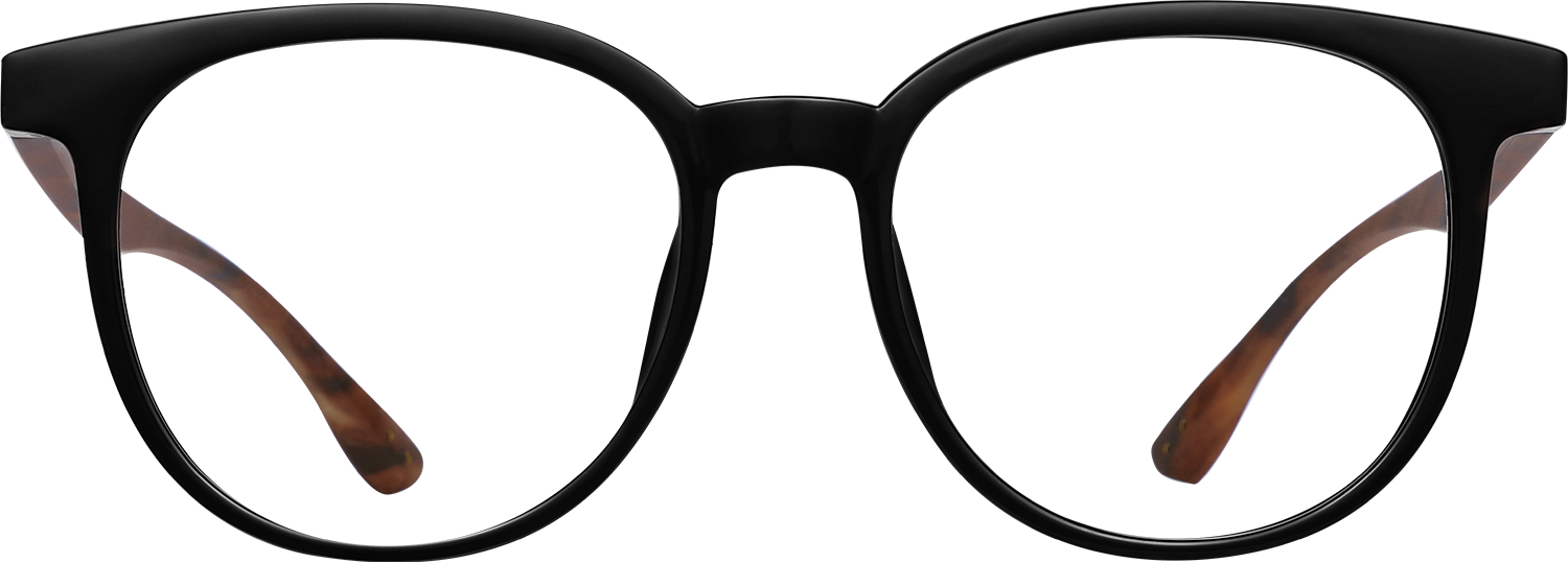 Fytoo Round Black TR90 Full Rim Eyeglasses-image-FT185129-01