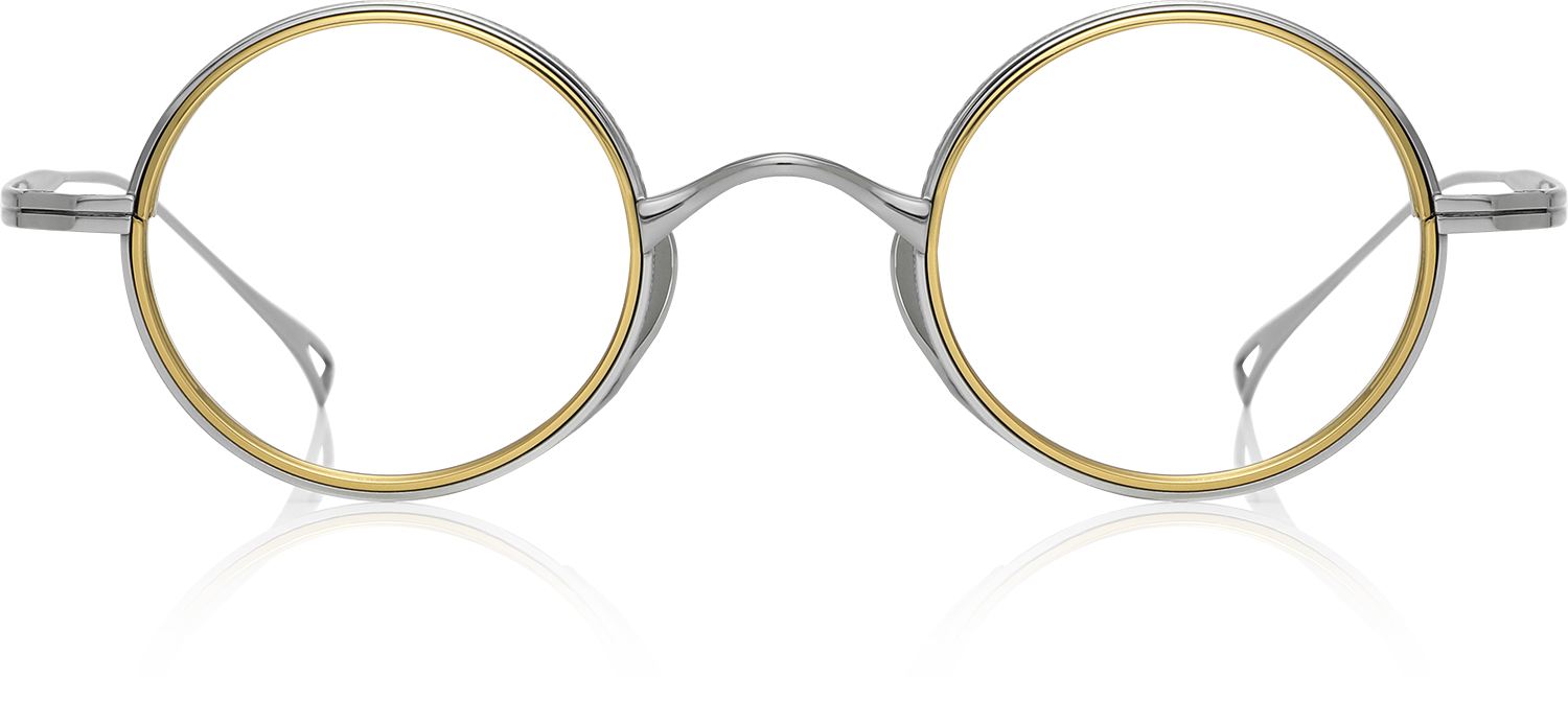 Fytoo Round Silver Titanium Full Rim Eyeglasses-image-FT1945-01