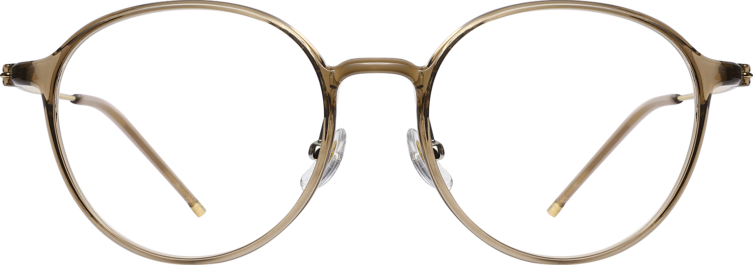 Fytoo Round Brown TR90 Metal Full Rim Eyeglasses-image-FT198370-03