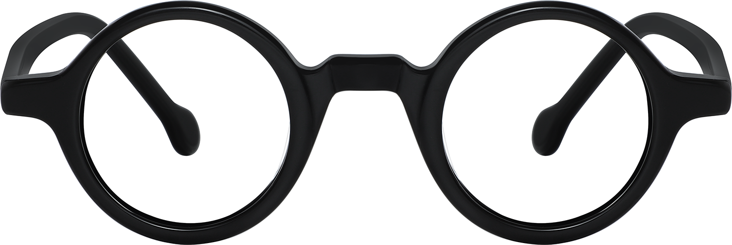Fytoo Round Black Acetate Full Rim Eyeglasses-image-FT2044-01