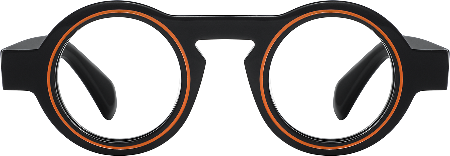 Fytoo Round Black Acetate Full Rim Eyeglasses-image-FT2048-01