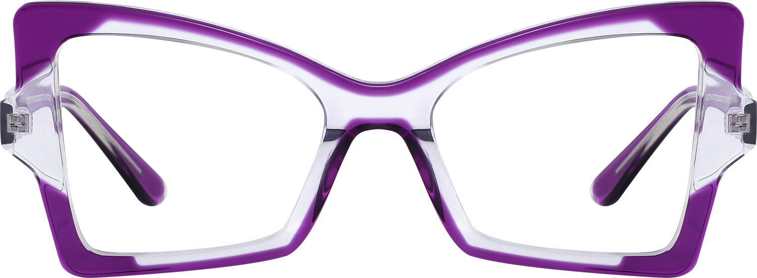 Fytoo Geometric Purple Acetate Full Rim Eyeglasses-image-FT2096-10