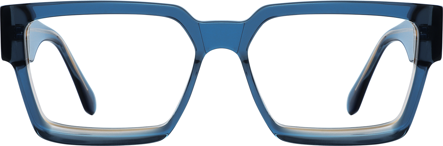 Fytoo Geometric Blue Acetate Full Rim Eyeglasses-image-FT2136-09