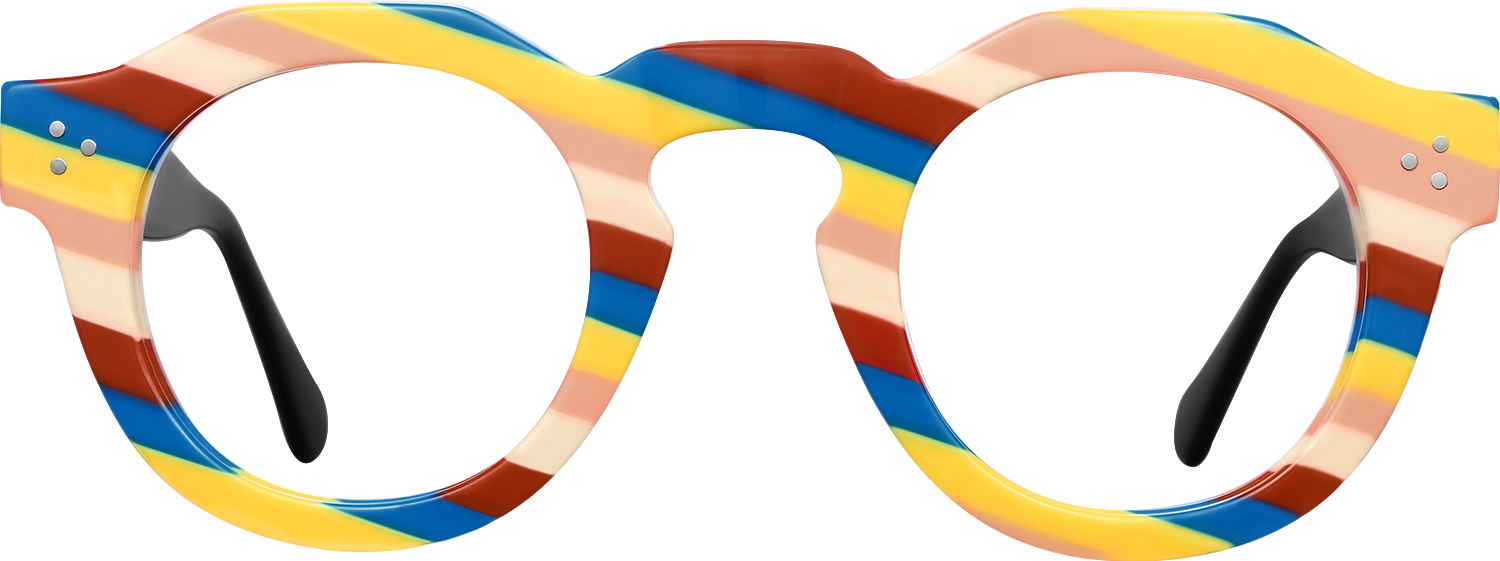 Fytoo Geometric Rainbow Acetate Full Rim Eyeglasses-image-FT2149-04