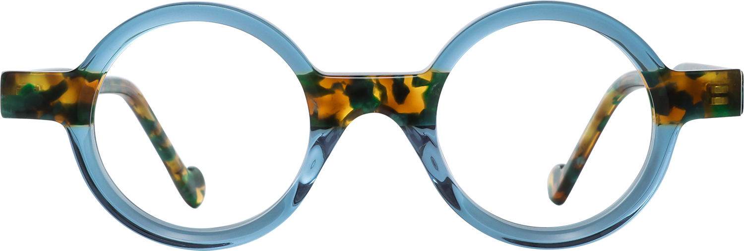 Fytoo Round Blue Acetate Full Rim Eyeglasses-image-FT2168-09