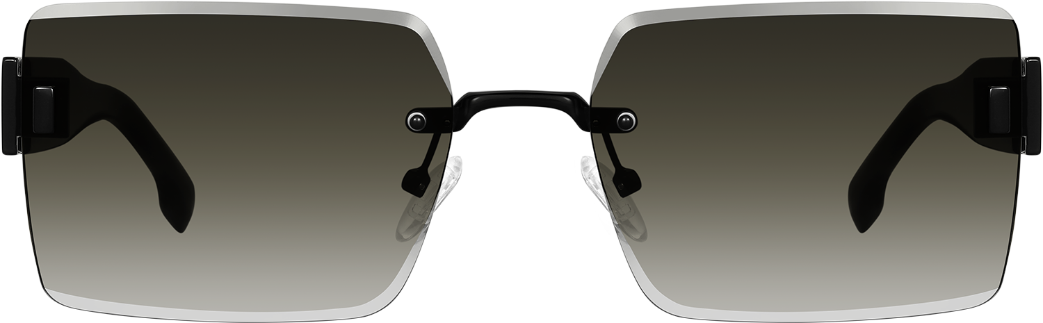 Rectangle Black Acetate Rimless Eyeglasses