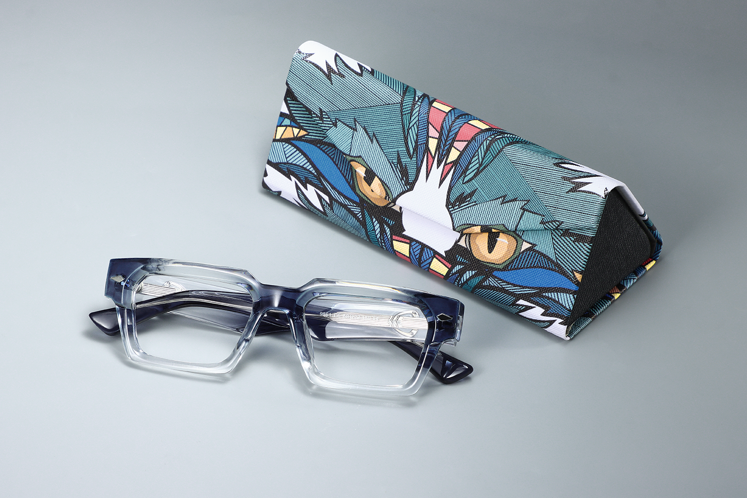 Fytoo Rectangle Two Tone Acetate Full Rim Eyeglasses — Frame Only