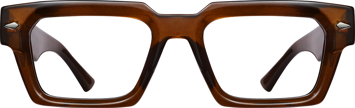 Fytoo Rectangle Brown Acetate Full Rim Eyeglasses-image-FT264741-02