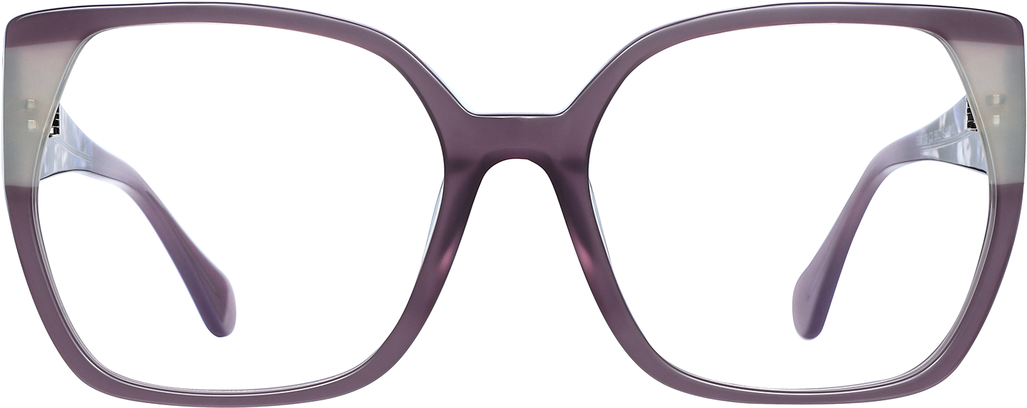 Fytoo Geometric Purple Acetate Full Rim Eyeglasses-image-FT269516-01