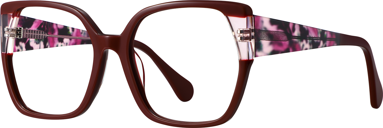 Sylvie Geometric Red Eyeglasses | Fytoo Optical