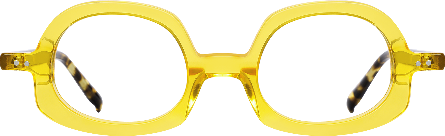 Fytoo Geometric Yellow Acetate Full Rim Eyeglasses-image-FT274261-01