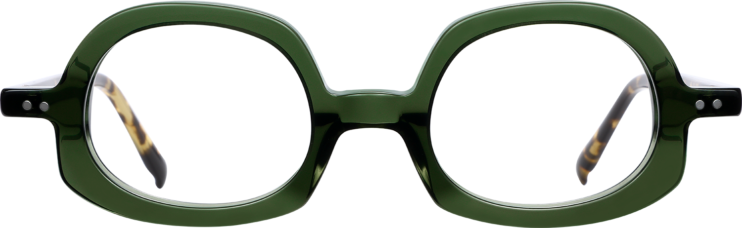 Fytoo Geometric Green Acetate Full Rim Eyeglasses-image-FT274261-02