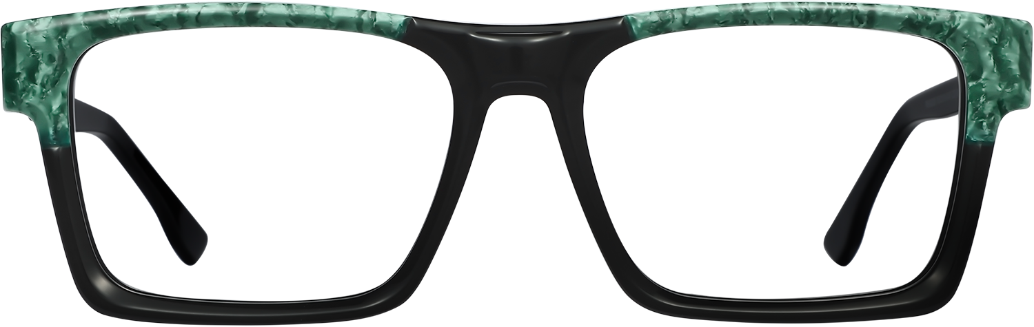 Fytoo Rectangle Two Tone Acetate Metal Full Rim Eyeglasses
