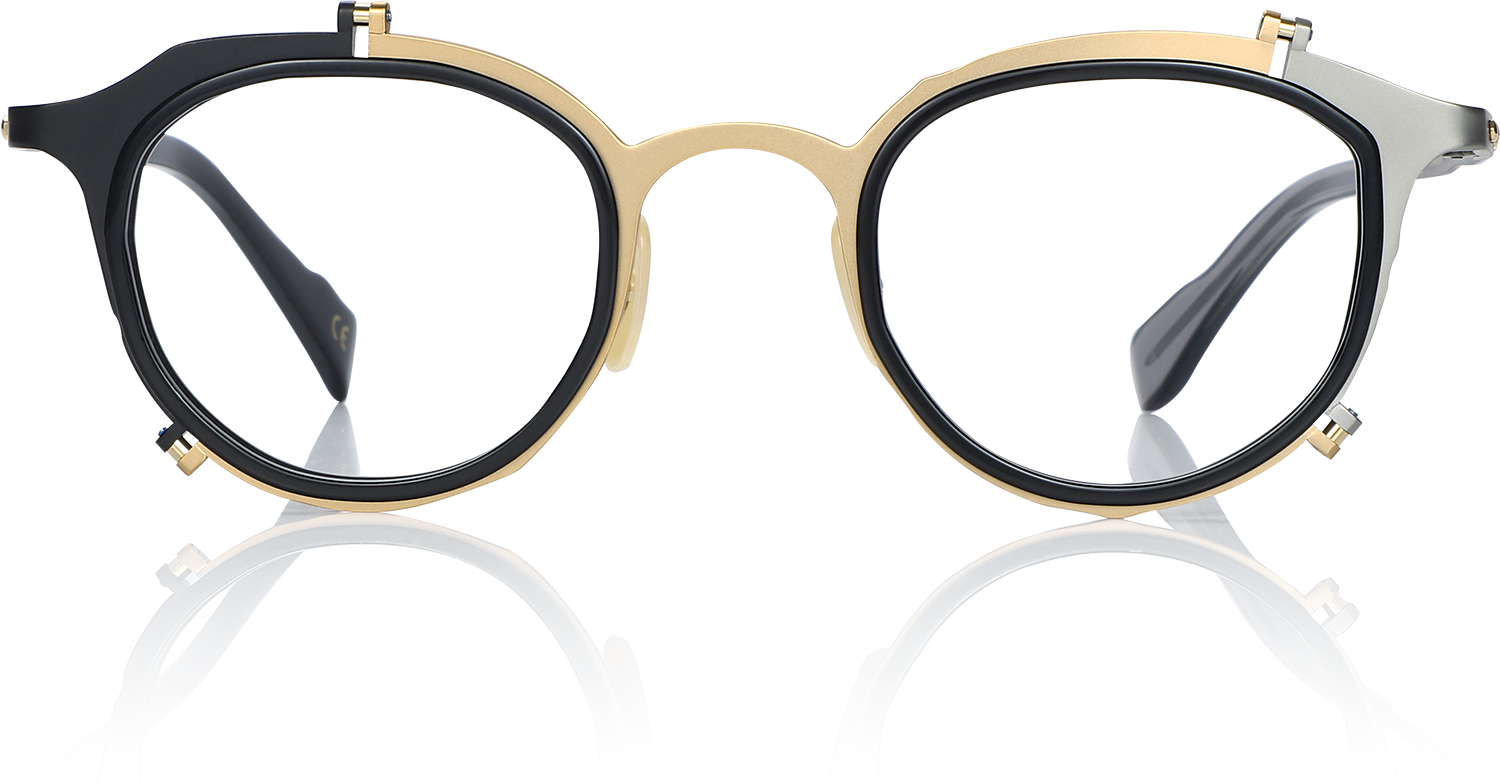 Fytoo Geometric Two Tone Titanium Full Rim Eyeglasses-image-FT280450-01