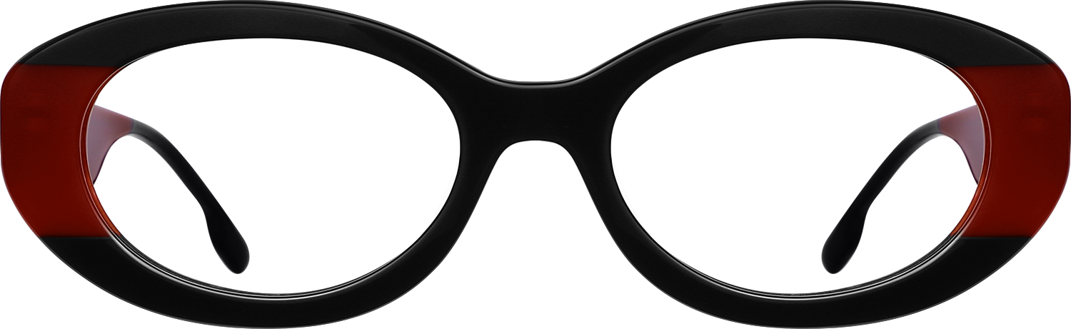 Fytoo Oval Two Tone Acetate Full Rim Eyeglasses-image-FT284578-01