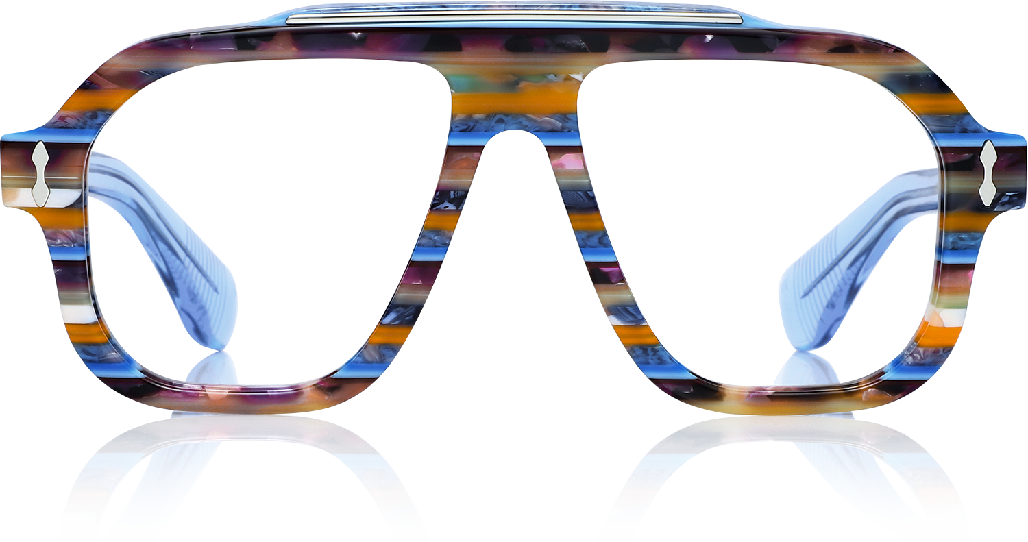 Fytoo Geometric Multicolour Acetate Full Rim Eyeglasses