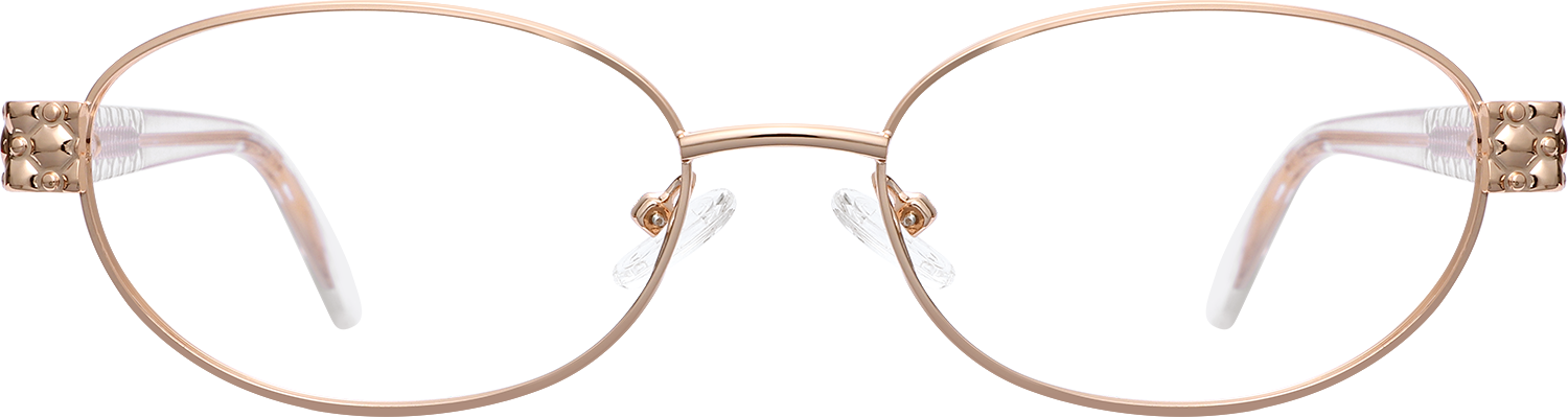Fytoo Oval Rose Golden Metal TR90  Eyeglasses-image-FT295430-02