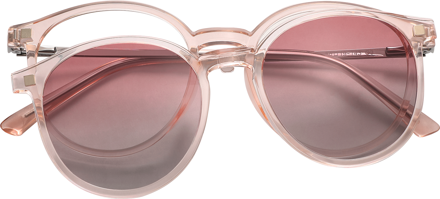 Fytoo Round Pink TR90 Metal Full Rim Eyeglasses-image-FT297259-02