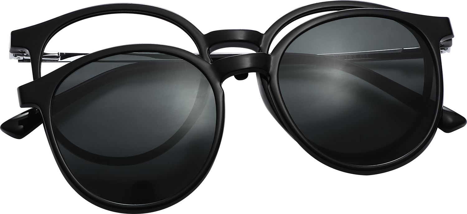 Fytoo Round Black TR90 Metal Full Rim Eyeglasses-image-FT297259-03