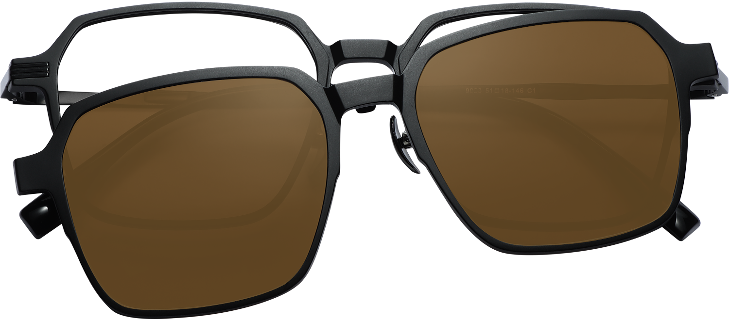 Square Black Metal Full Rim Eyeglasses