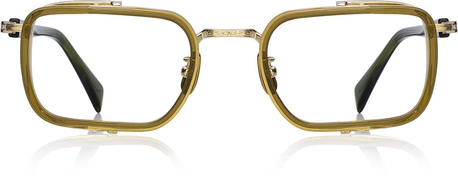 Fytoo Rectangle Golden Titanium Acetate Full Rim Eyeglasses-image-FT302468-01