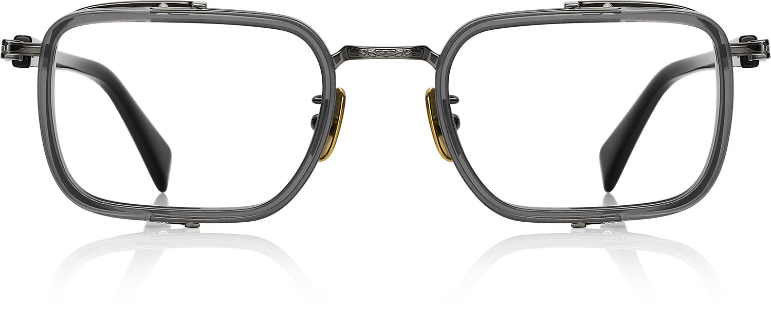 Fytoo Rectangle Grey Titanium Acetate Full Rim Eyeglasses-image-FT302468-02