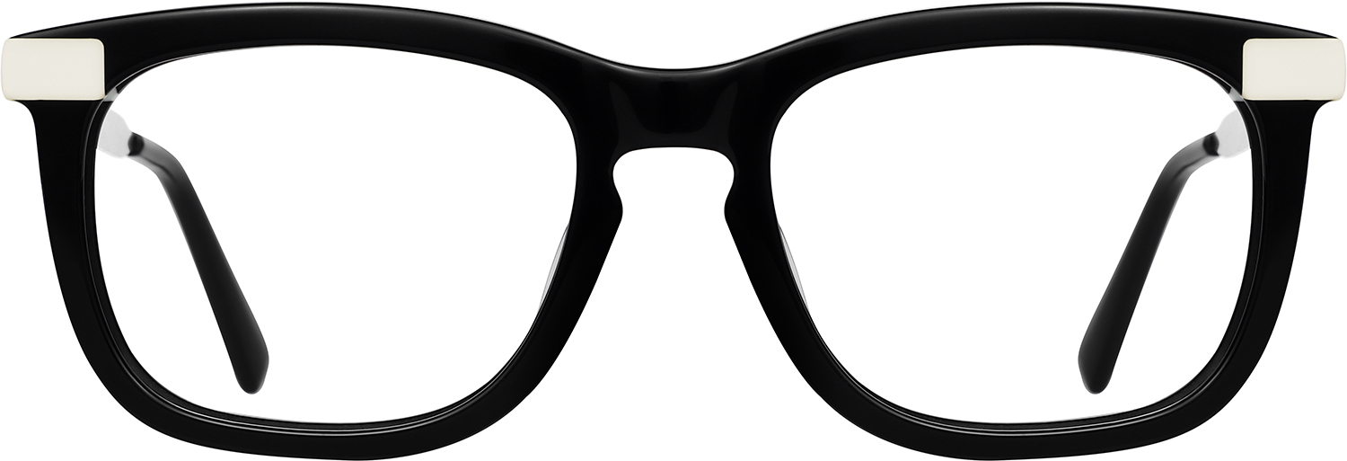 Fytoo Square Black Acetate Metal Full Rim Eyeglasses-image-FT311857-03