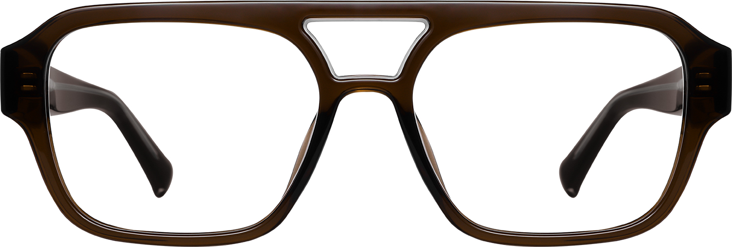 Fytoo Aviator Brown Acetate Full Rim Eyeglasses-image-FT312444-02